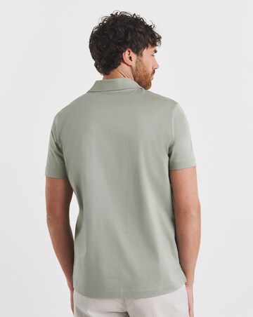 Folio Mercerised Supima Trophy Neck Polo- Sage
