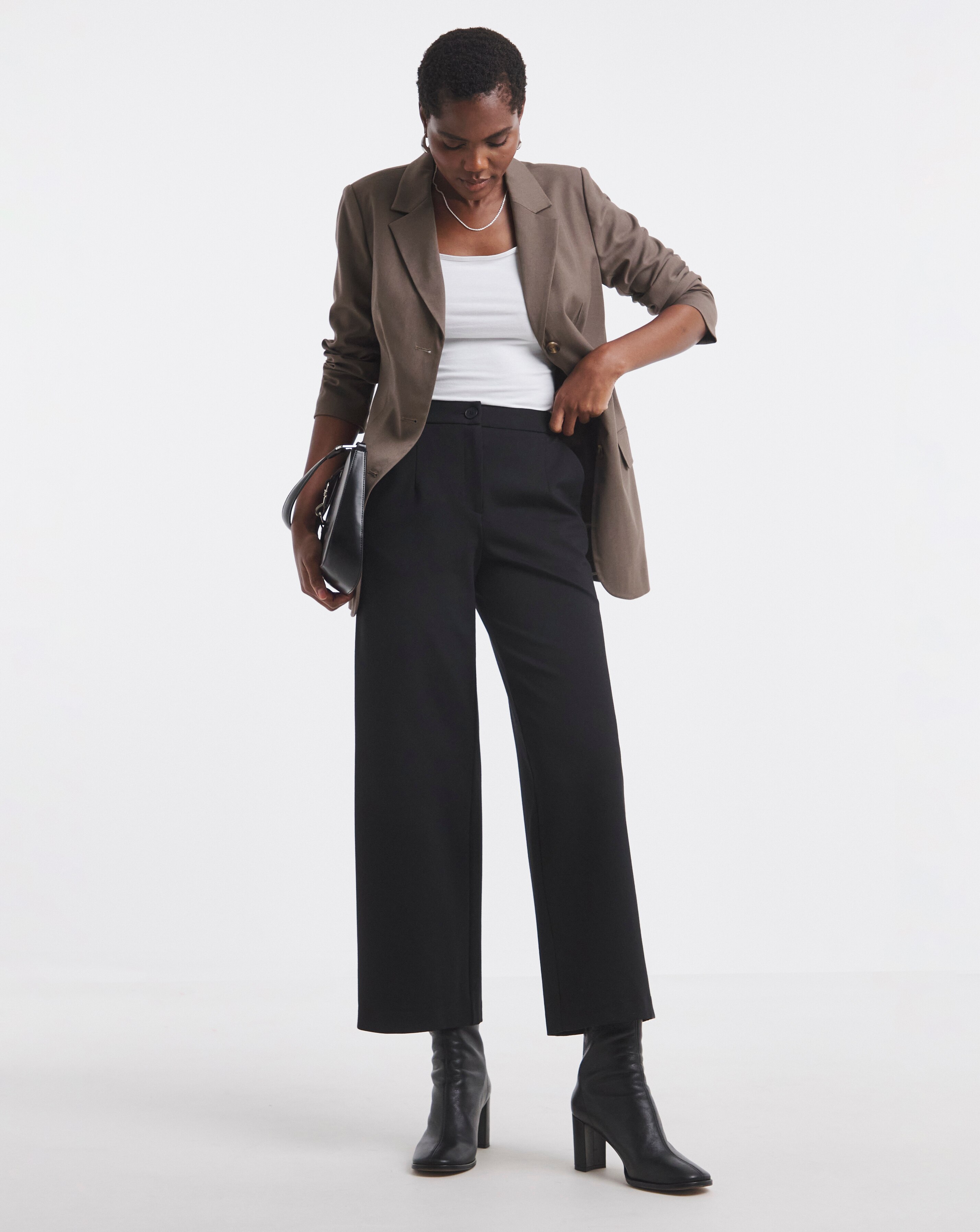 Black Ponte Straight Leg Trouser