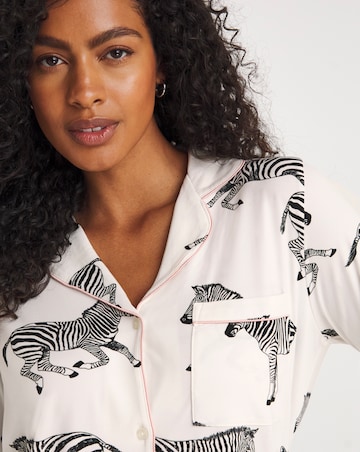 Chelsea Peers Jersey Zebra Print Long Pyjama Set
