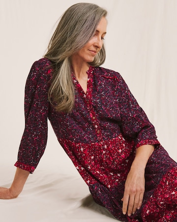 Julipa Mixed Print Tiered Midi Dress