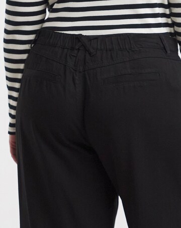 Black Draped Lyocell Wide Leg Jeans