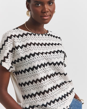 Ivory Crochet Front T-Shirt