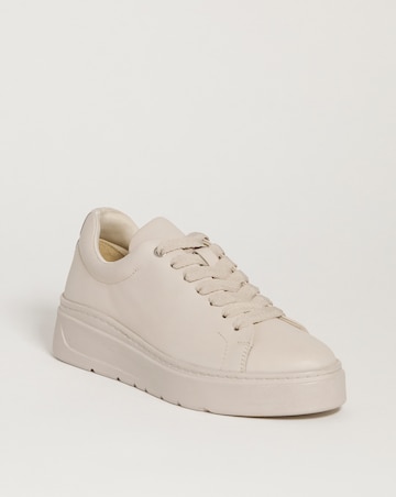 Leather Lace To Toe Flexi Sole Trainer - Extra Wide Fit (EEE)