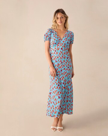 Ro&Zo Red Tulip Print Moroccan Dress