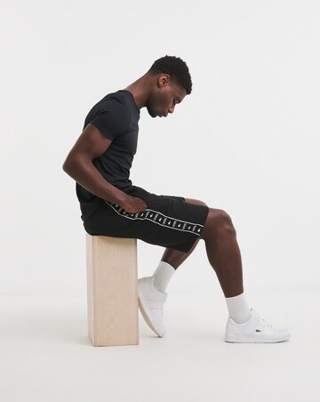 Lacoste Black Taped Logo Sweatshorts