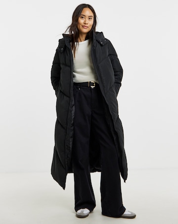 Black Longline Padded Coat
