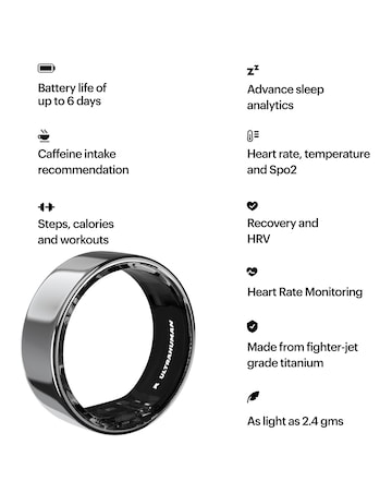 Ultrahuman Ring AIR Bluetooth Smart Ring - Air Silver - Size 8