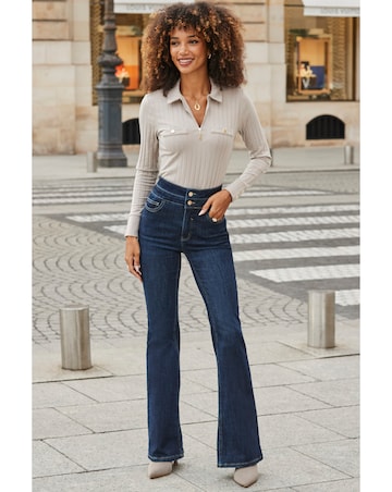 Sosandar Contour Waist Kick Flare Jean