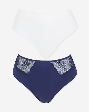 Pretty Secrets (2 Pack) New Ella Full Knickers Navy/White