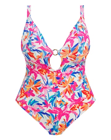 Elomi Savaneta Non Wired Plunge Swimsuit White