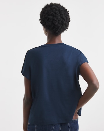 Tommy Hilfiger Gold Button Short Sleeve T-shirt