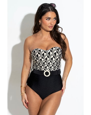 Pour Moi Casablanca Tummy Control Strapless Belted Swimsuit Mono