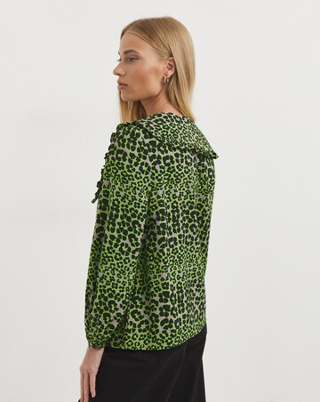 Whistles Leopard Print Collar Top
