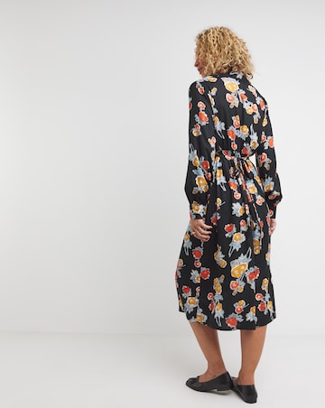 Collared Viscose Midi Tea Dress