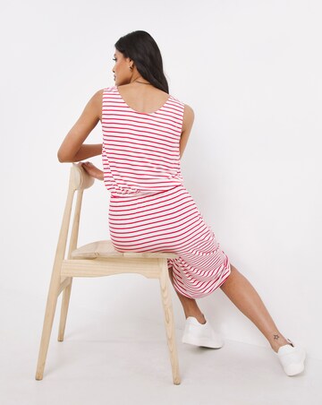 Striped Knee Length Vest Dress