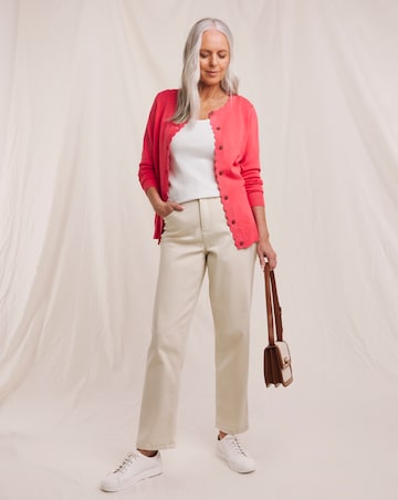 Julipa Scalloped Edge Button Down Cardigan