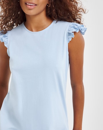 Cotton Jersey Broderie Detail Midi Nightie