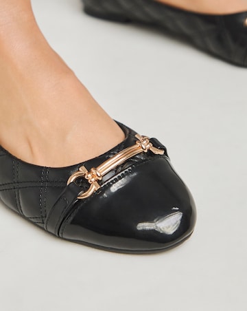 Indiyaya Toe Cap Snaffle Ballerina Shoes - Extra Wide Fit (EEE)