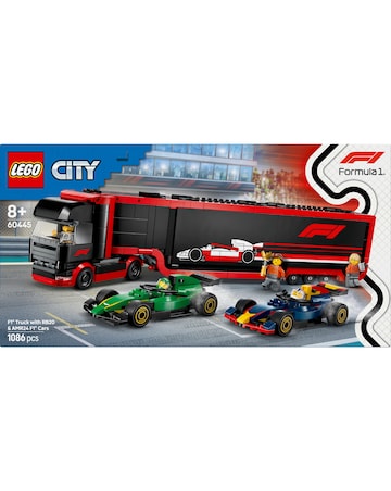 LEGO City F1 Truck with RB20 & AMR24 F1 Cars Playset 60445