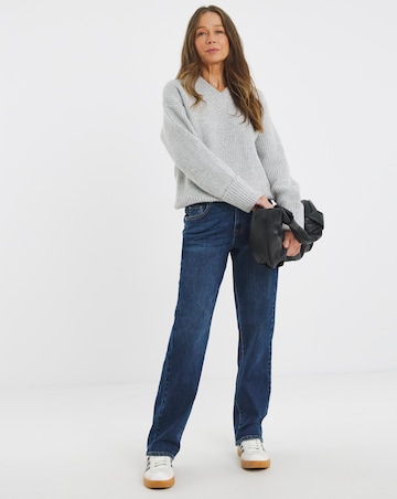 Re-luxe Grey V Neck Jumper