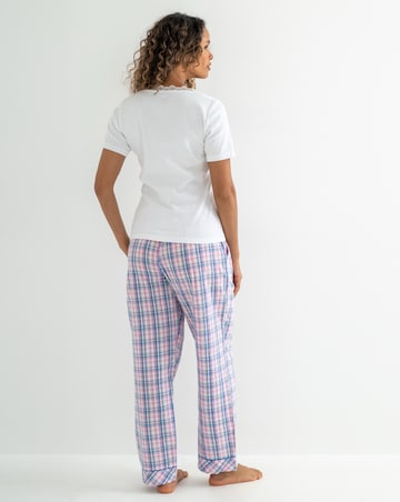 Pour Moi Ribbed Henley Tshirt And Seersucker Trousers PJ Set