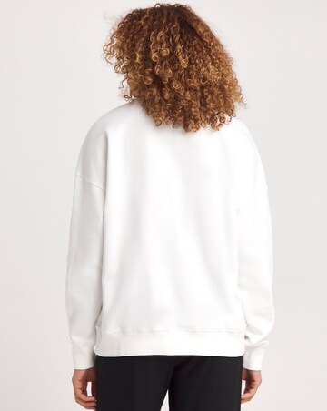 White Seam Detail Crew Neck Sweatshirt