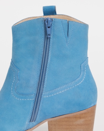 Joe Browns Blue Embroidered Suede Cowboy Boot -Extra Wide Fit (EEE)