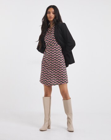 Puff Sleeve Empire Midi Tea Dress