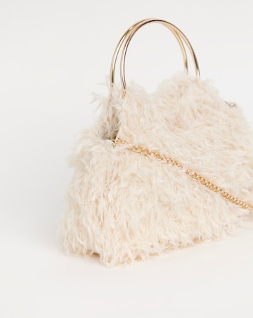 Joanna Hope Faux Feather Grab Clutch Bag