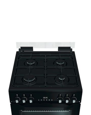 Hotpoint HDG6GDCB1 60cm Gas Double Cooker with Glass Lid - Black + Install