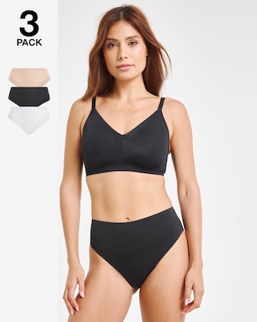 Pretty Secrets (3 Pack) Full Fit Modal Knickers Black/White/Almond