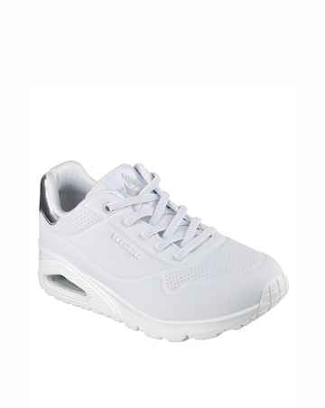 Skechers White Uno Stand On Air Trainers -Wide Fit (E)