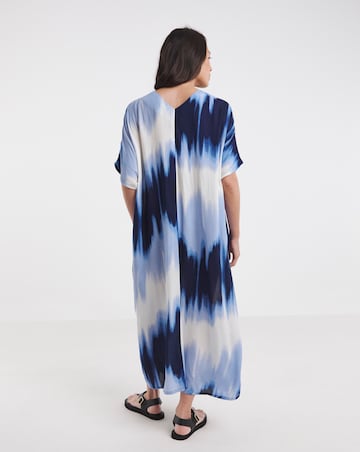 Textured Crinkle Overhead Midi Kaftan Dress