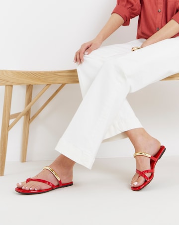 Chapel Toe Loop Hardware Detail Flat Sandals - Wide Fit (E)