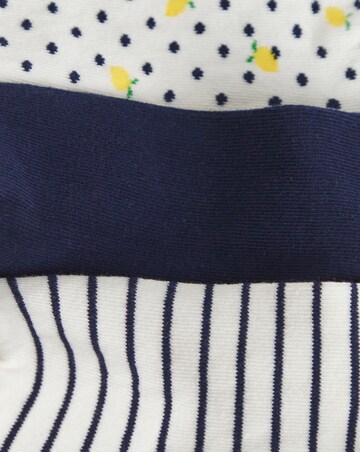 Pretty Secrets (5 Pair Pack) Trainer Liner Socks (Wide Fit) Lemon Stripe