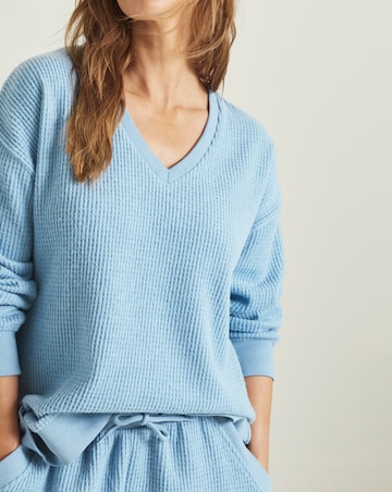 Pretty Secrets V Neck Waffle Lounge Set