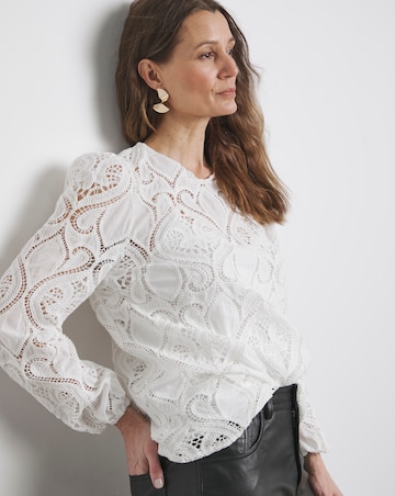 Joanna Hope Premium Broderie Blouse