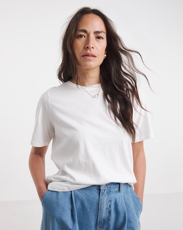 Pure Cotton White Crew Neck Short Sleeve T-shirt