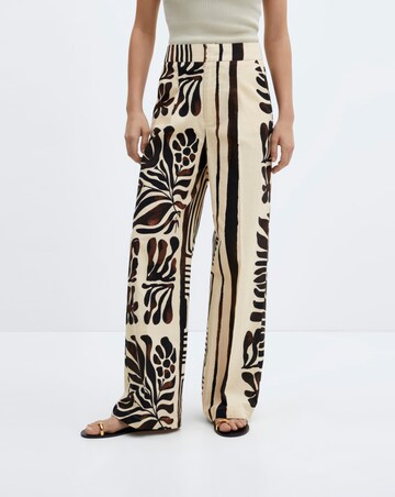 Mango Printed Cotton Linen Trousers