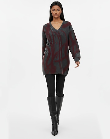 Religion V-Neck Knit Tunic Jumper
