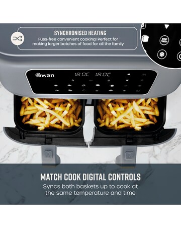 Swan Nordic Grey 8L Digital Dual Basket Air Fryer