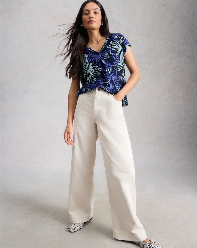 White Stuff Iris Linen Tee