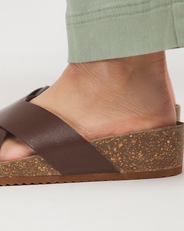 Rena Leather Crossover Footbed Mule - Wide Fit (E)