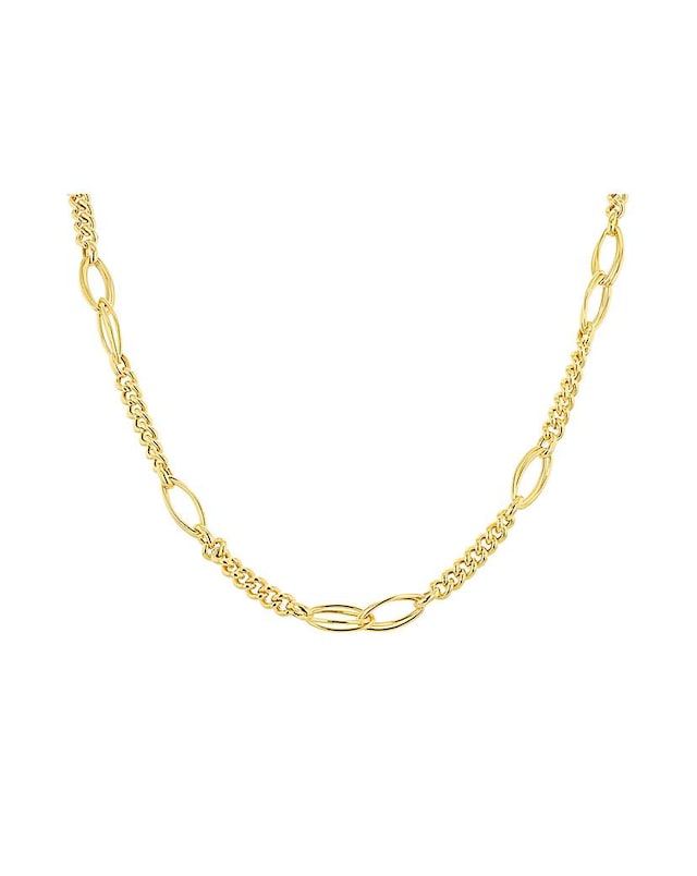 9ct Yellow Gold Curb Double Necklace
