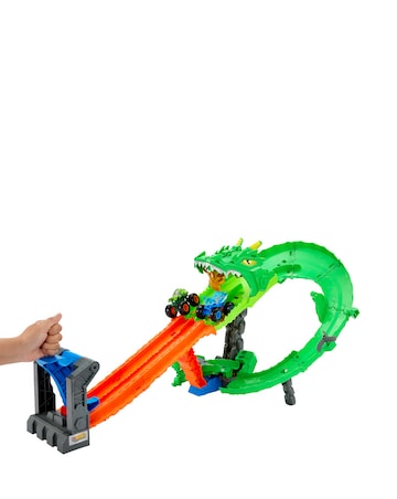Hot Wheels Monster Trucks Sharks vs Dinos Dragon Destruction