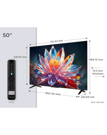 TCL 50T6CUK 50in 4K QLED Fire TV with Freely
