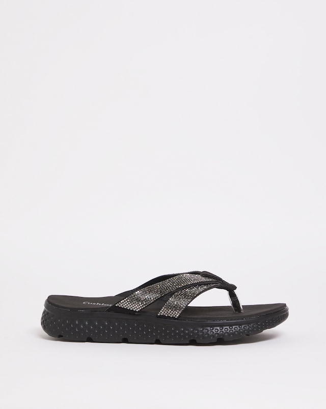 Cushion Walk Glitzy Toe Post Sandal E Fit
