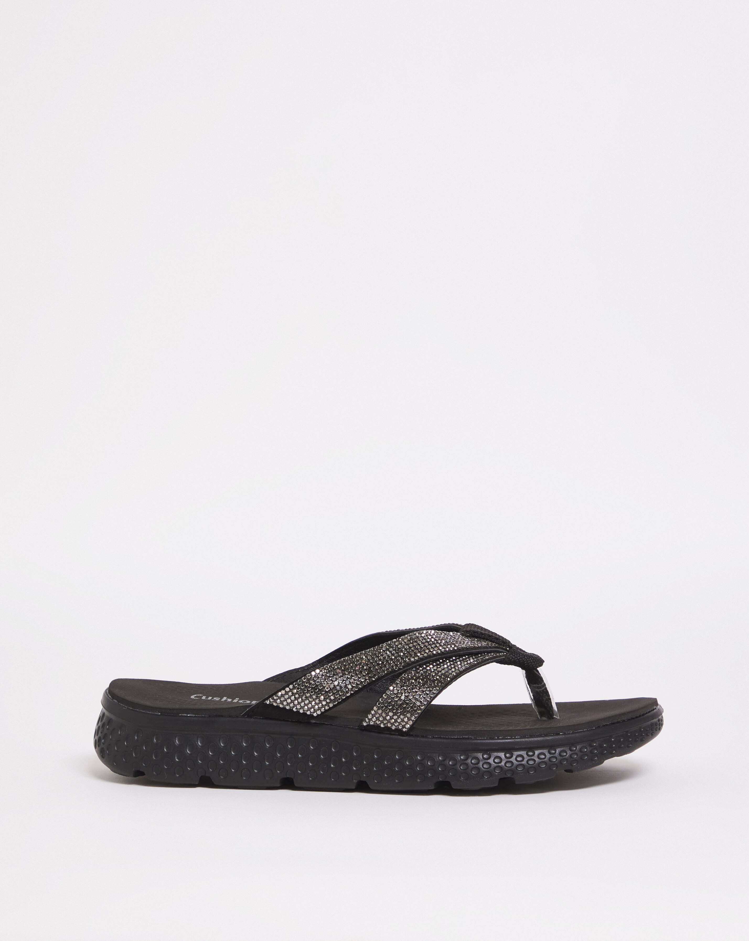 Cushion Walk Glitzy Toe Post Sandal EEE Fit