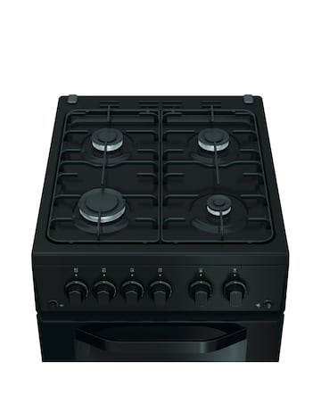 Hotpoint HTG5GCB 50cm Gas Twin Cooker - Black + installation
