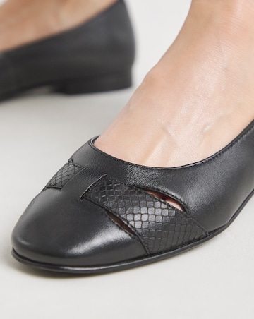 Heavenly Soles Genevieve Cut Out Detail Ballerinas - Wide Fit (E)